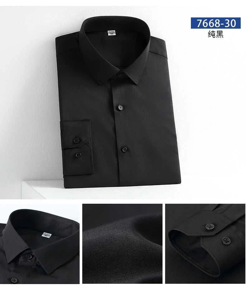 New Spring and Autumn Social Dress Ice Silk Long Sleeve Men's Shirt Business No Iron Casual Fit Pure White High Quality The jack market .AU The jack market .AU Men Fashion $ 41 14:771#21;5:100013888