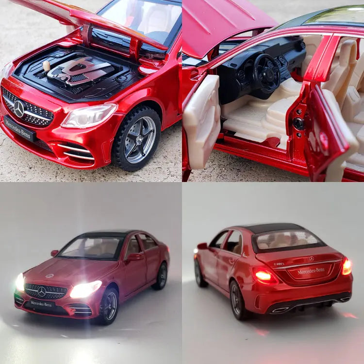 1:32 Mercedes C-Class Diecast Alloy Car Model – Sound & Light Toy Gift