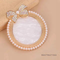 Agate Resin Nail Art Display Board with Sparkling Rhinestones and Bow, Nail Paint Gel Polish Palette