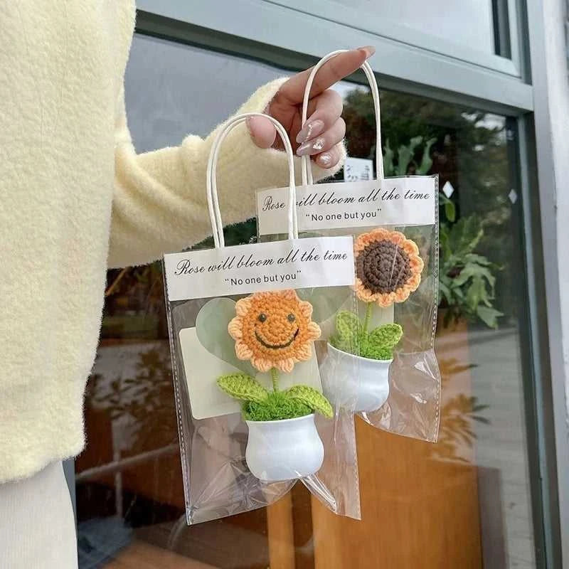 Sunflower Crochet Flower Artificial Hand Woven Flowers Finished Girasol Crochet Plants Wedding Guest Gifts Desktop Decoration The jack market .AU The jack market .AU $ 23 14:200013901#S27