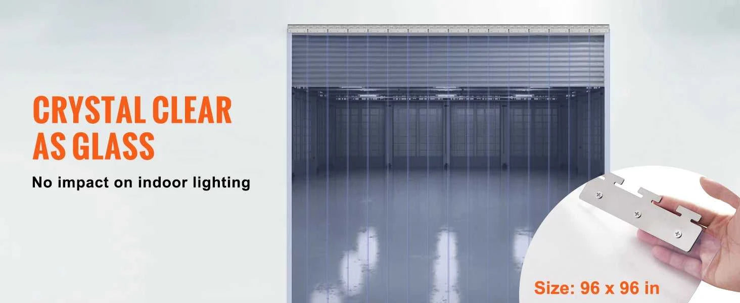 SucceBuy 96" x 96" Strip Curtain 0.08" Thickness Clear Smooth Plastic Door Strips PVC Curtains for Warehouses Walk in Freezers The jack market .AU The jack market .AU Home $ 172 14:202010806#96 x 96in;200007763:201336104