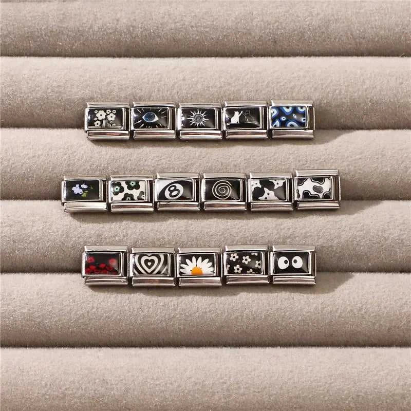 Creative Black Series Cute Rabbit Cat Heart Star Eye Lips Italian Charm Links Fit 9mm Stainless Steel Bracelet DIY Making Gifts The jack market .AU The jack market .AU Jewellery & Chains $ 52 200001034:200003757#A14;200007763:201336100