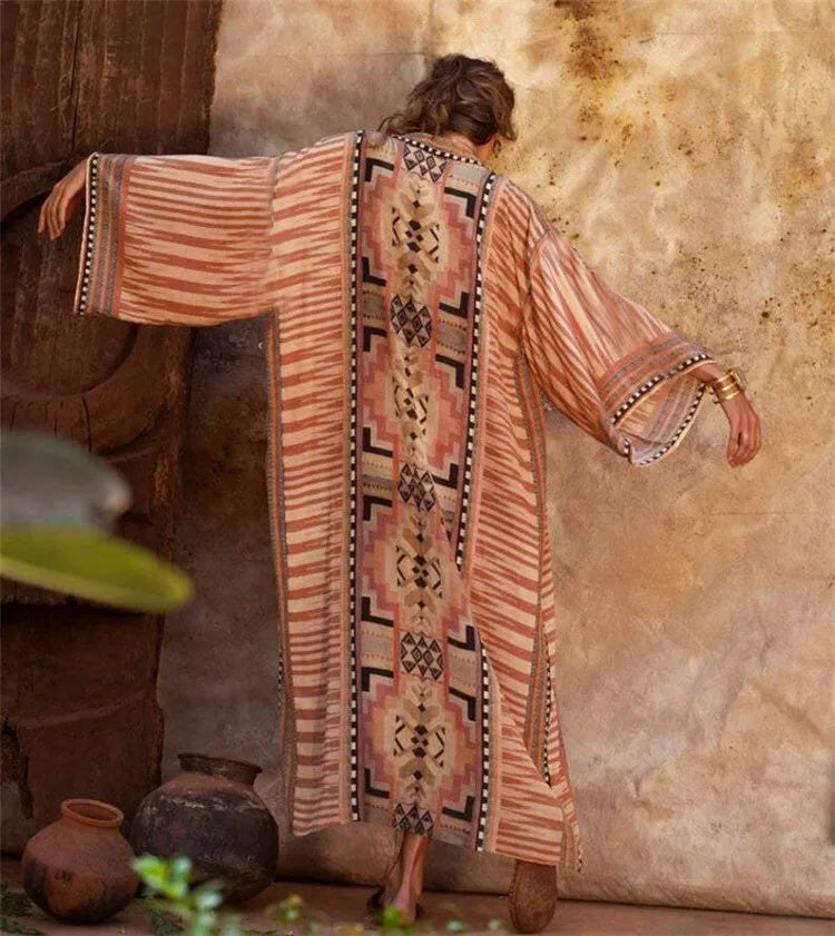 2026 Women's Kaftan Beach Cover-Up Dress - Stylish Long Tunic for Summer Bikinis & Beachwear