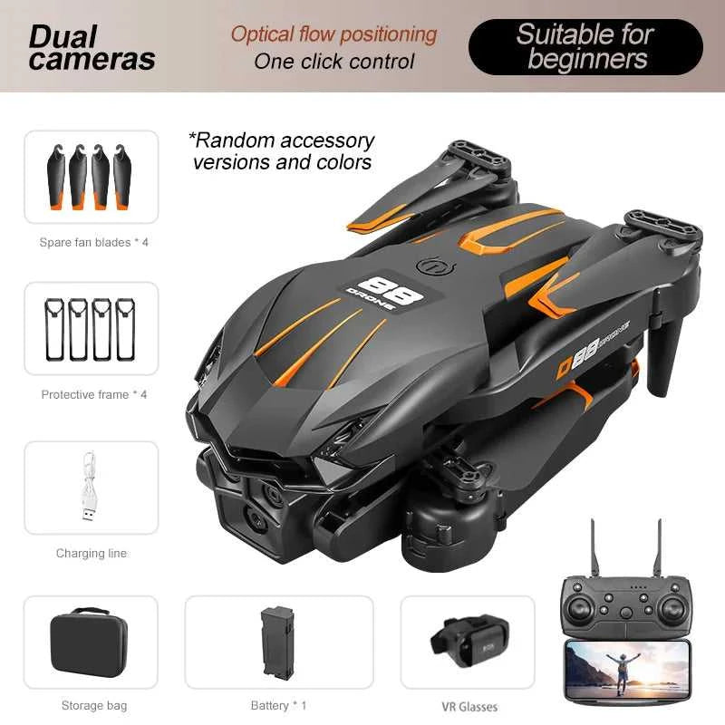 2026 New D88 Drone 8K HD Dual Cam Professional Aerial Photography Optical Flow Hovering Gesture Shoot Folding Quadcopter VR The jack market .AU The jack market .AU Drones $ 92 14:29#Black Dual 8K-1B