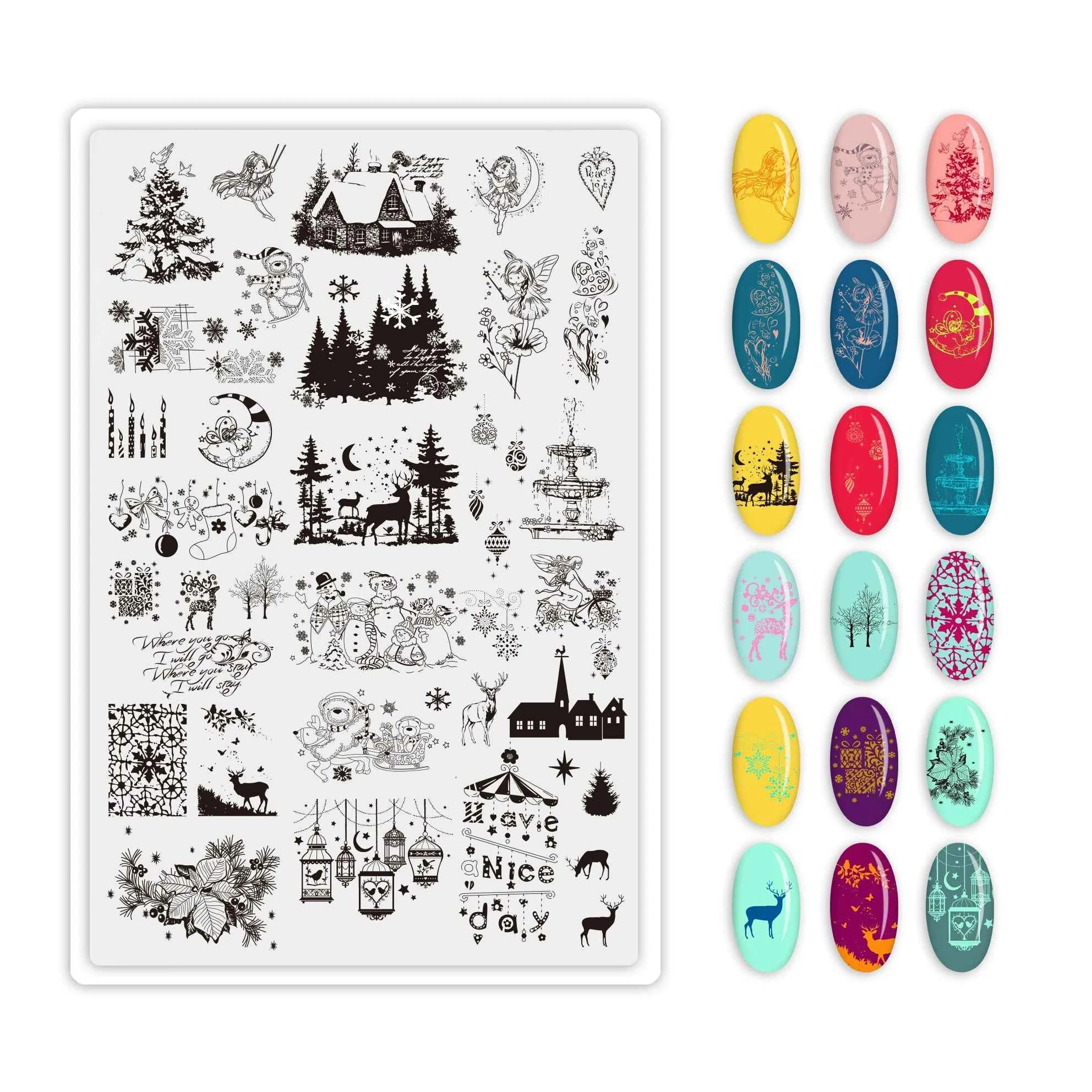 Maple Leaf Nail Stamping Plates - Stunning Autumn & Winter Leaf Designs for Unique Manicures