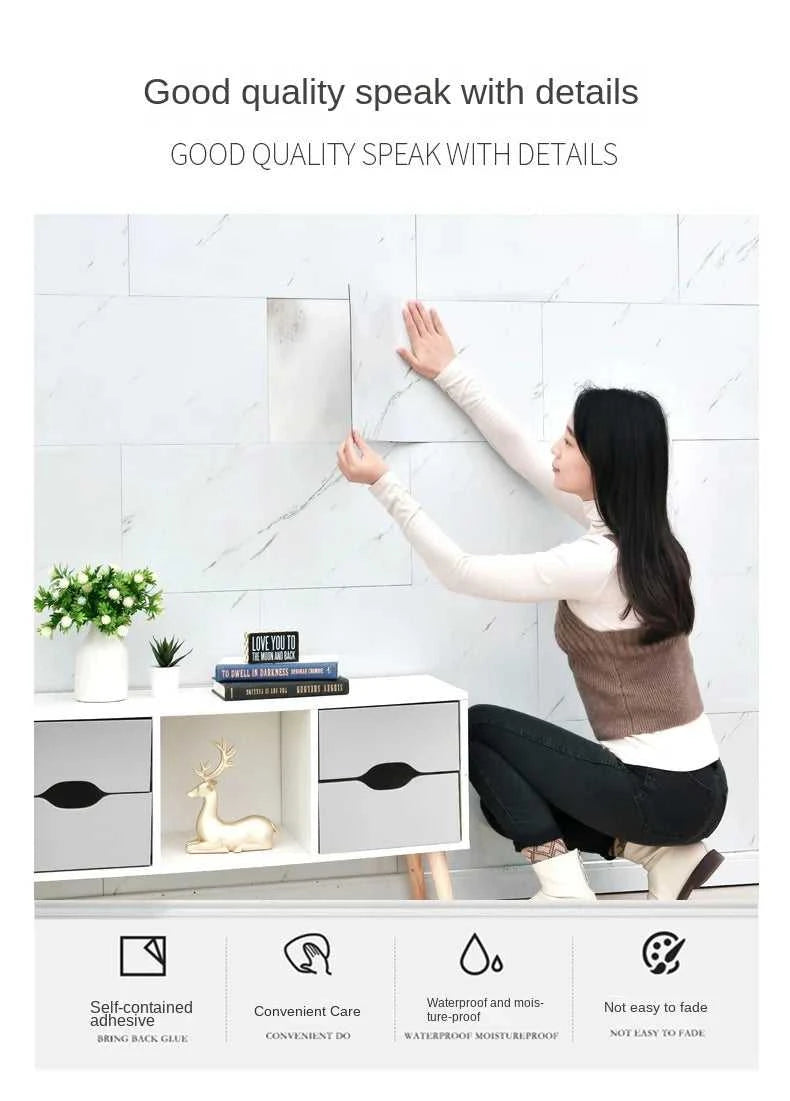 Imitation ceramic tile wall sticker wallpaper self-adhesive bathroom marble sticker self-adhesive background wall wallpaper The jack market .AU The jack market .AU Home $ 113 14:365458#White brick pattern;5:871#30X60CM 20PCS