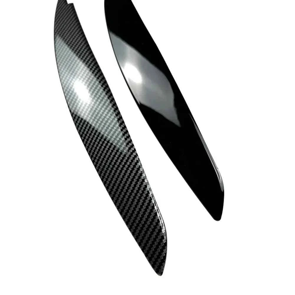 2pcs Car Headlight Eye Lid Covers Black Trim ABS Carbon Fiber Eye-catching For BMW 1 Series E87 E88 E81 E82 Eyelids Brows