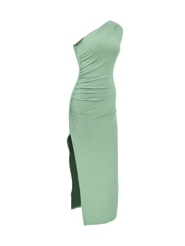 Women's Off-Shoulder Backless Maxi Dress – Slim Fit Club Party Dress