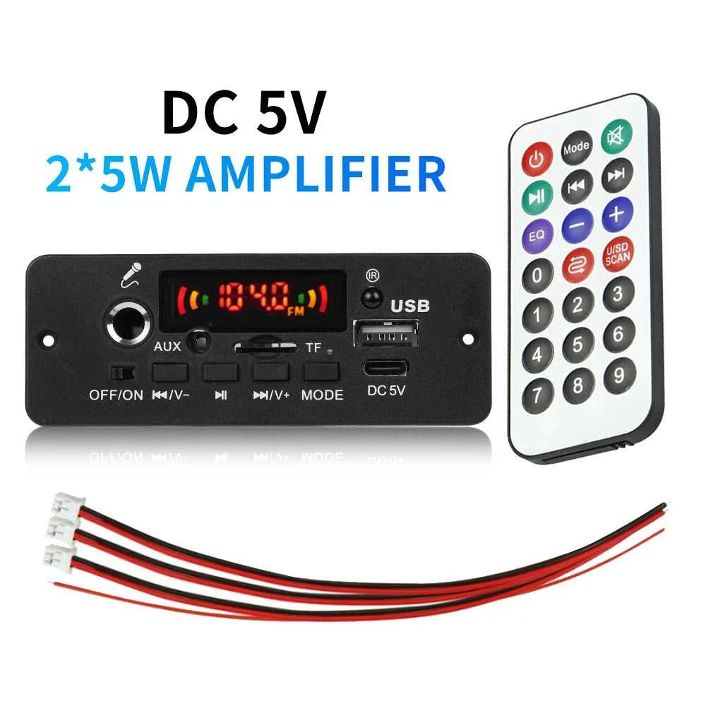 Bluetooth 5.0 10W Amplifier MP3 Decoder Board Wireless Music Player 5V Car FM Radio Module USB TF for Music Subwoofer Speaker The jack market .AU The jack market .AU Accessories Electronics $ 50 14:193#2X5W