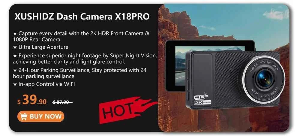 XUSHIDZ Q10 1080P NEW Dash Cam Night Vision Car DVR Vehicle Recorder Car Camera G-sensor HDR DVR  Loop Recording Dashcam