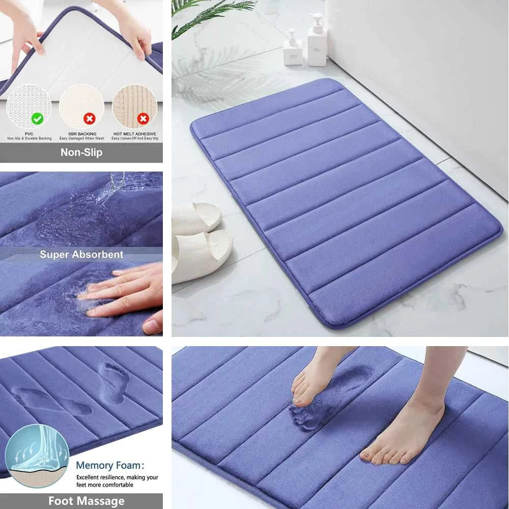 1/2/3Pieces Memory Foam Bathroom Mat Set Non-slip Bath Mat Super Absorbent Water Bathroom Floor Mat Machine Washable Toilet Rug The jack market .AU The jack market .AU $ 28 14:366#Navy;183:200007741#B 50x80CM