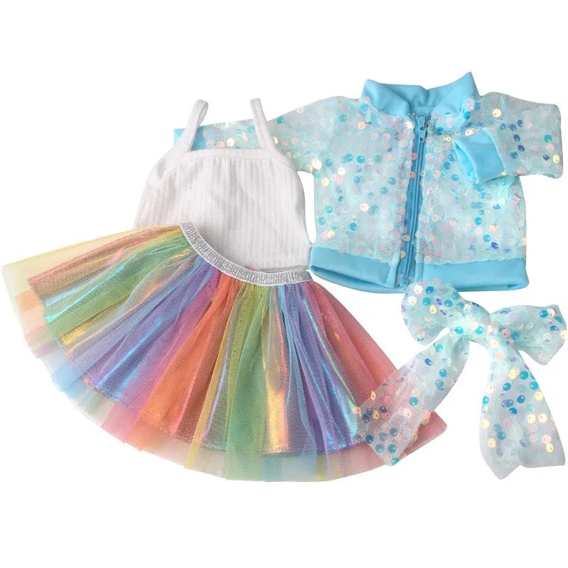 Nenuco 17-Inch Baby Doll Dress - Festive Christmas Tree Design with Red & Green Skirt for 40cm Dolls