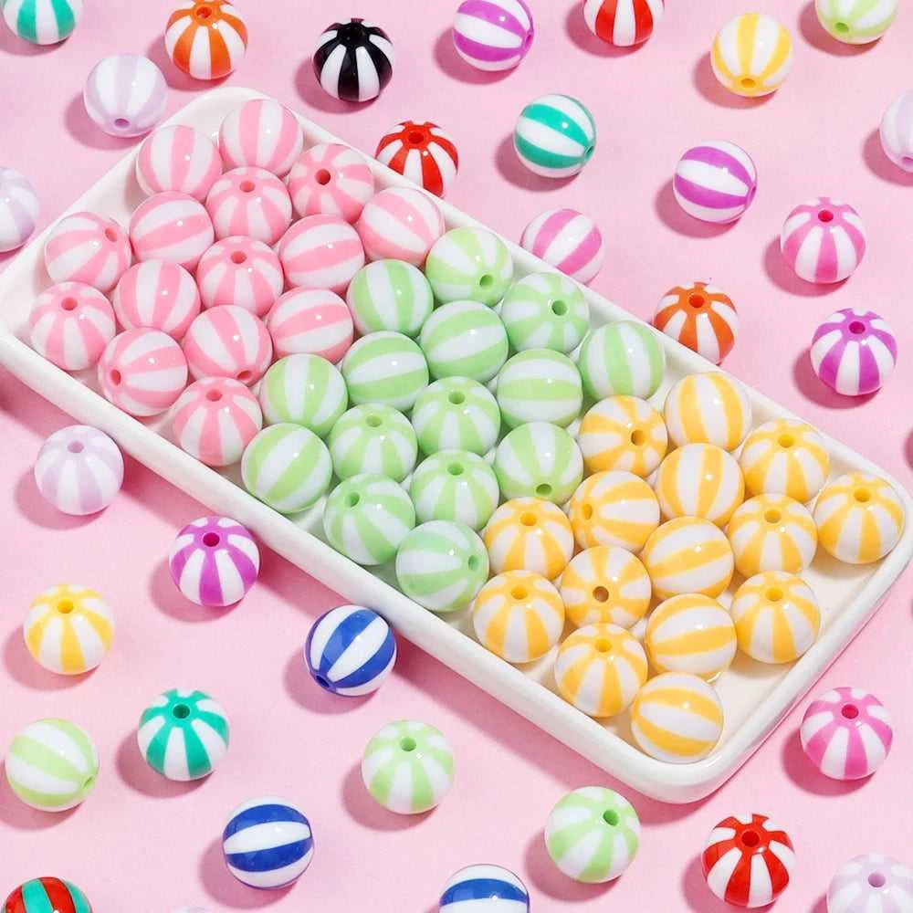 12-20mm Acrylic Large Hole Beads Colorful Stripes Round Loose Spacer Beads for Diy Bracelet Necklace Jewelry Accessories The jack market .AU The jack market .AU Jewellery & Chains $ 48 14:175#Rose Red;200000196:1071#20mm Hole 3mm 10Pcs