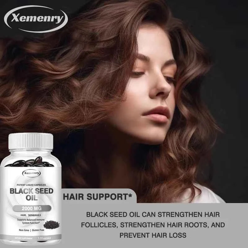 Vegan Black Seed Oil Capsules - Pure Cold Pressed - Black Cumin Seed Oil Capsules, Non-GMO Vegan Black Seed Oil Supplement