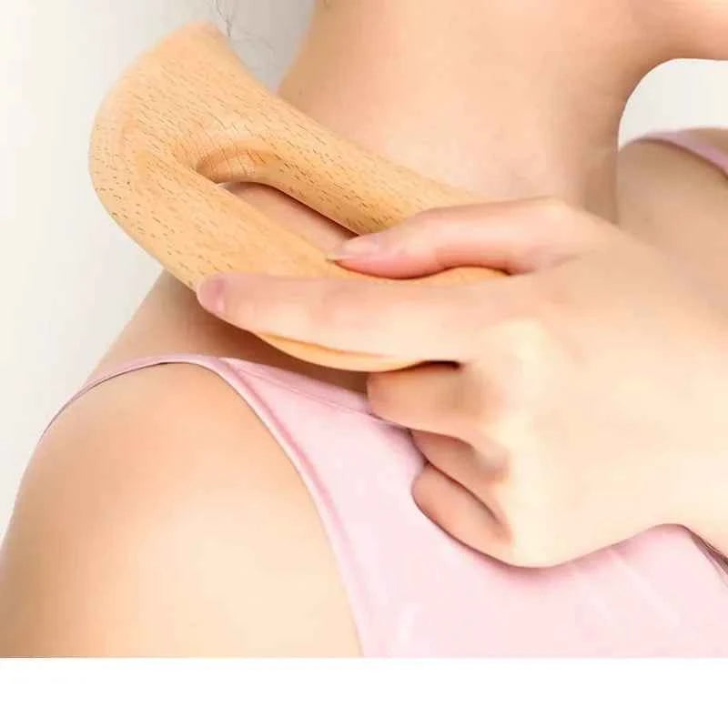 2PCS Lymphatic Drainage Massager Wooden Gua Sha Tool for Body Massage Scraper for Anti Cellulite Body Gua Sha Paddle