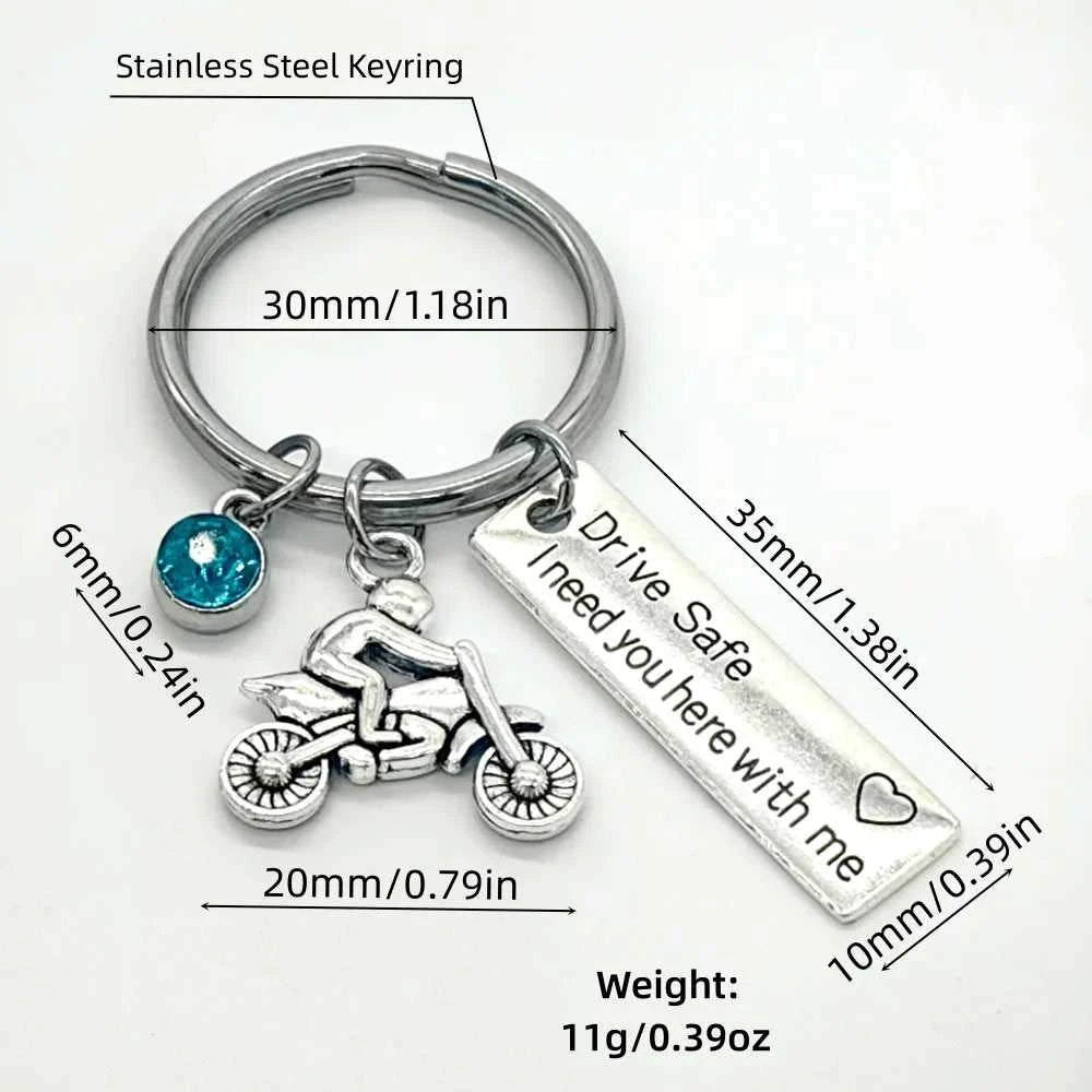 1Pc Motorcycle Birthstone Keychains,Drive Safe Keyring,Biker Gifts For Husband Son Family Friend,Gift For Valentine's Day The jack market .AU The jack market .AU Jewellery & Chains $ 47 14:29#Blue