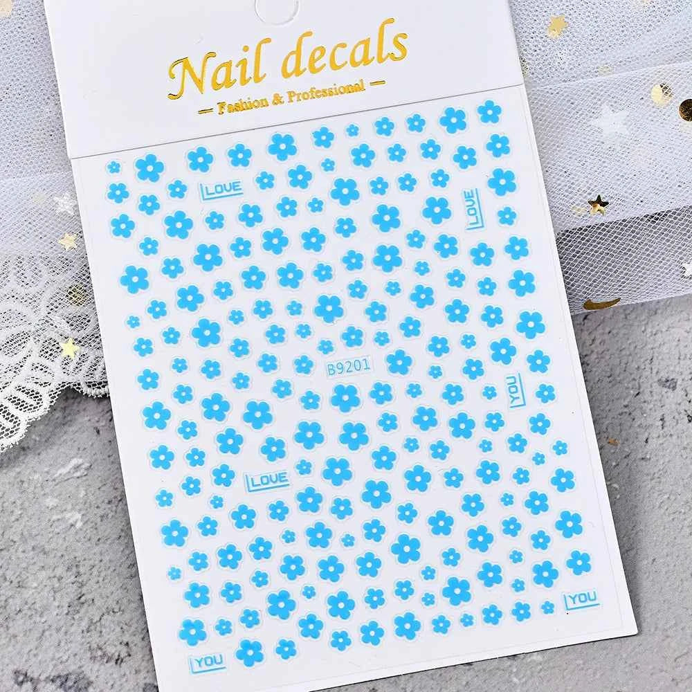 1pcs 3D White Hibiscus Flowers Nail Stickers Holographic Silver Gold Tropical Petal Slider For Nails French Manicure Decoration