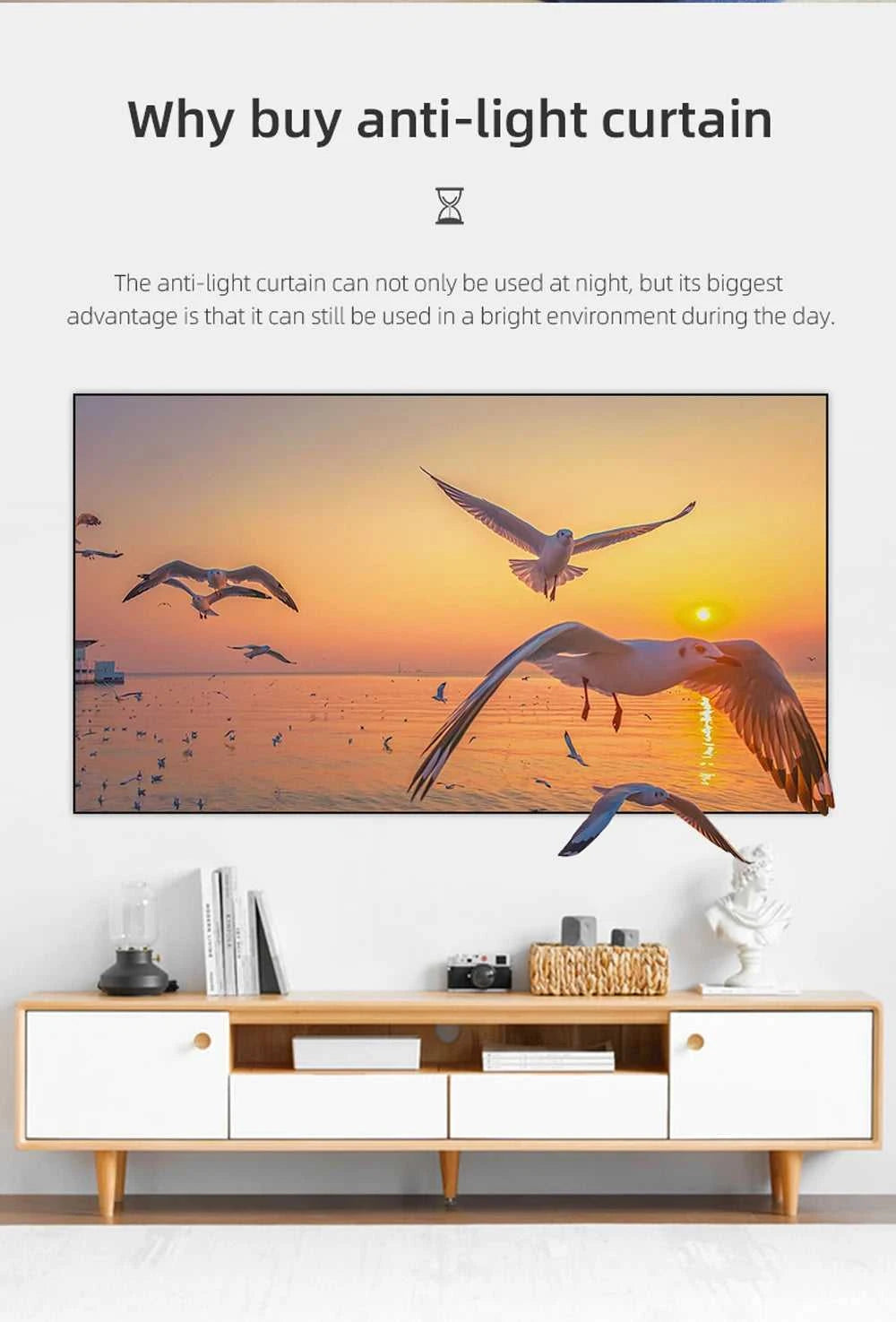 ZHNUWIE Projector Screen 16:9 Metal Anti Light Curtain Reflective Fabric Cloth For YG300 XGIMI H3 HALO Mogo Xiaomi DLP Projector The jack market .AU The jack market .AU Accessories Electronics $ 71 977:202689808