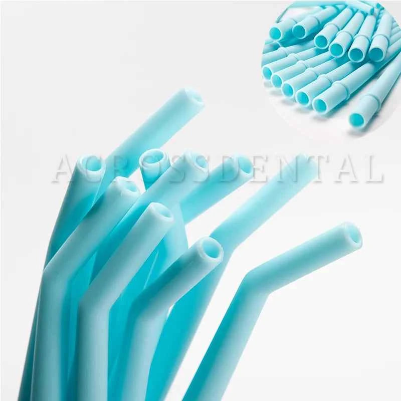 25 Pcs Autoclavable Curved Dental Aspiration Tips - Premium Suction Tubes for Efficient Clinic Evacuation
