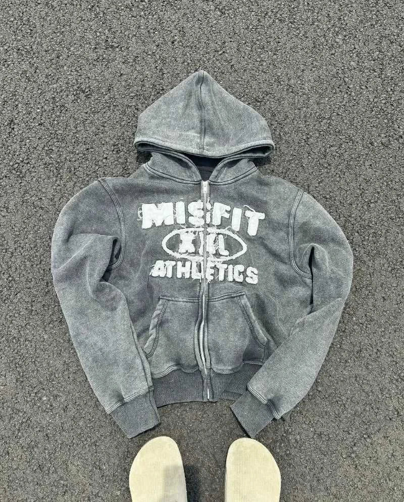 Gothic Fashion New Letter Patch Cardigan Zipper Sweater Male Y2K Harajuku Vintage Hip Hop Popular Leisure Sports Couple Hoodies The jack market .AU The jack market .AU Men Fashion $ 53 14:365458#1;5:100014065
