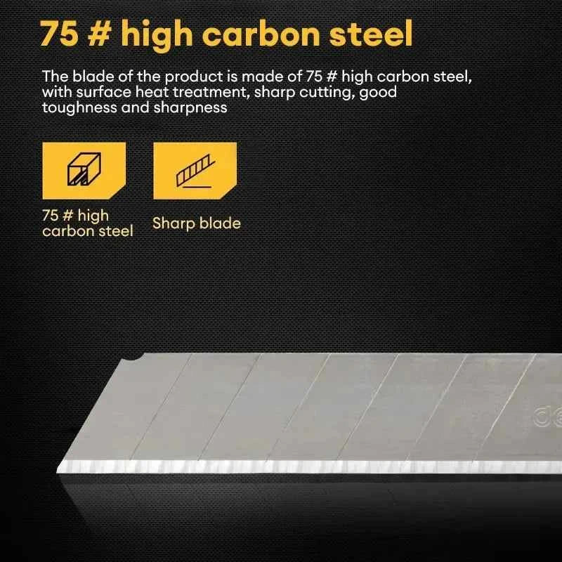 Deli 10Pcs Stainless Steel Snap-Off Utility Knife Blades for Retractable Cutters