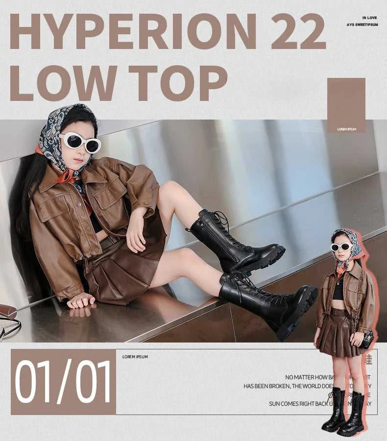 Girls Princess High Boots Black Beige Versatile Kids Causal Boots Spring Autumn Non-slip Children's Long Boots Solid Color PU The jack market .AU The jack market .AU $ 46 14:771#black;200000124:100010440