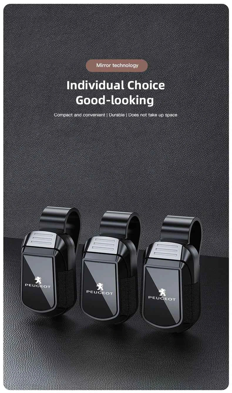 Mirror Style Car Sun Visor Glasses Holder Sunglasses Clip For Peugeot 206 307 308 3008 207 208 407 4008 408 508 2008 5008 301