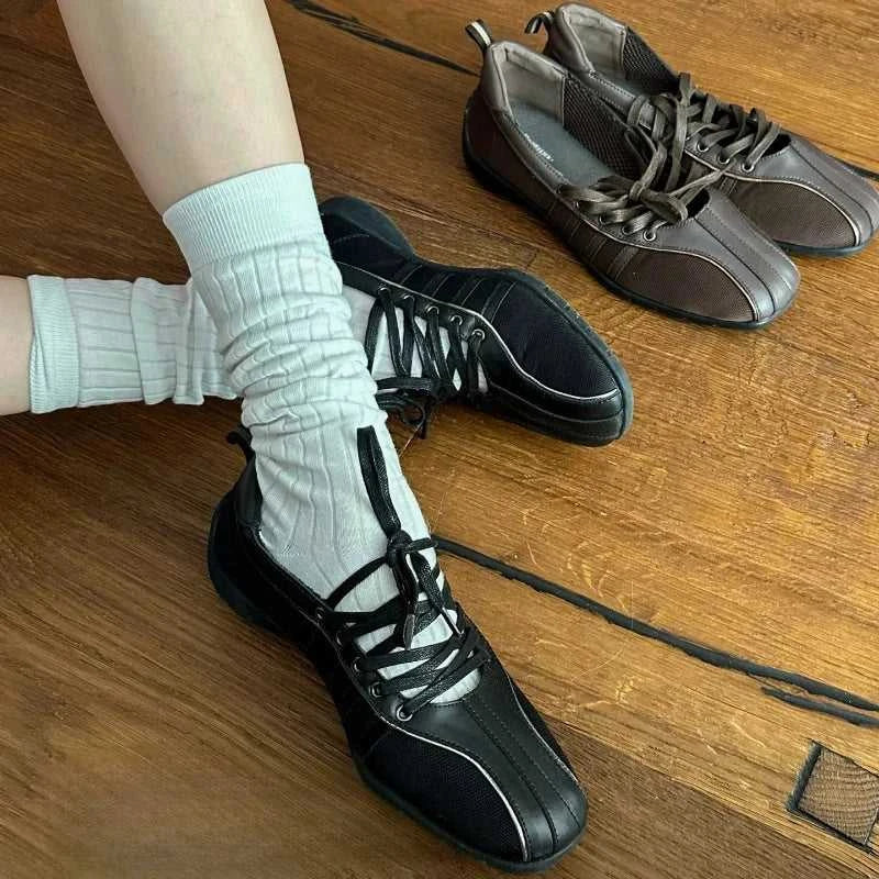 Women's ballet flats Fashion Korean ballet style lace-up retro casual shoes Comfortable lightweight ballet sneakers The jack market .AU The jack market .AU Step Up Your Style: Trendy Shoes for Every Occasion! $ 110 14:173#silver;200000124:200000364