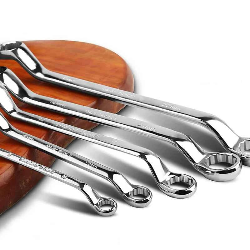Multifunctional Double-ended Offset Ring Spanner - Heat Treated Hardened Box End Wrench for Auto Repair