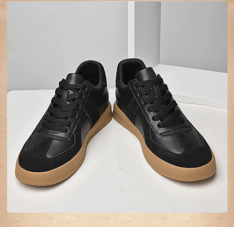 Men Women Genuine Leather Casual Elevator Shoes Leisure Sneakers Sports Zapatos Mujer Men's Height Increasing Shoes Tennis Shoes