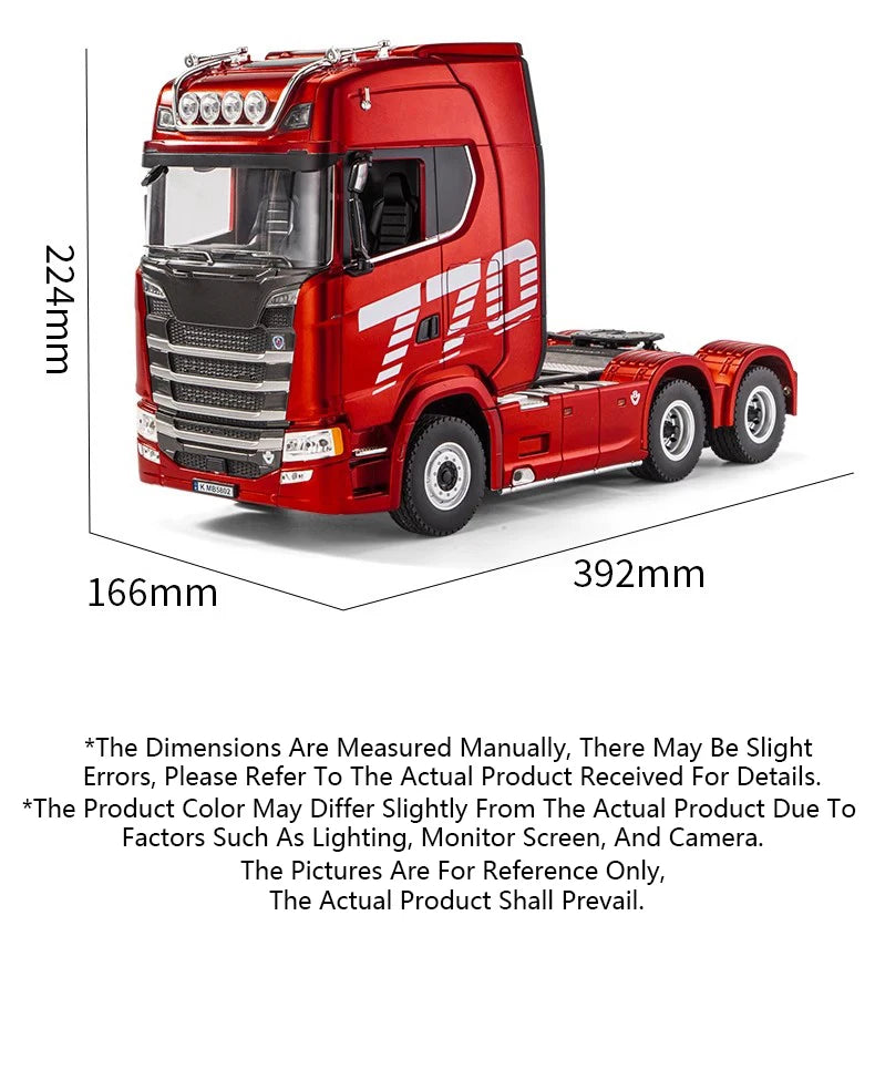 HUINA 1501 1/18 RC Truck 19CH 770S Alloy Tractor 2.4G remote control Engineering Trailer Truck with Light and Sound Toys for Kid