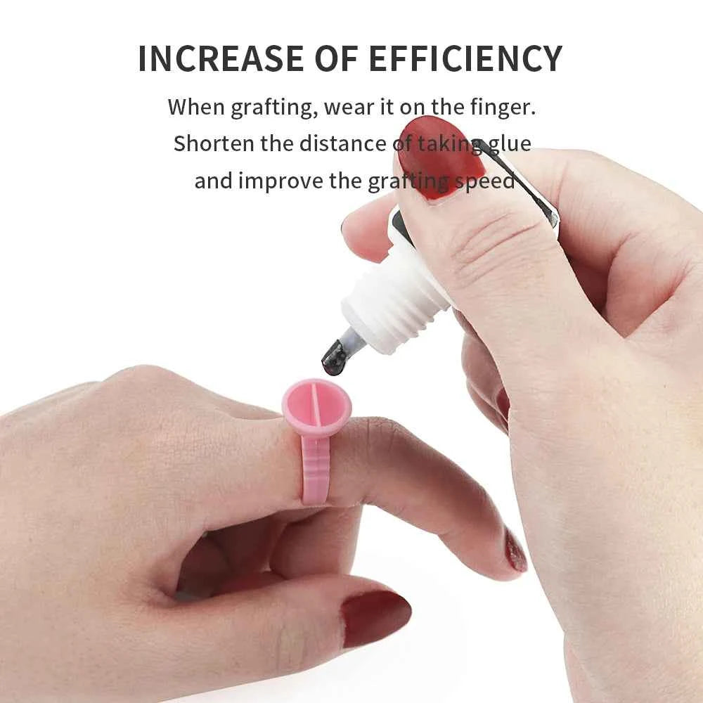 GLAMLASH Disposable Eyelash Extension Glue Rings - 100 Pcs for Effortless Application & Precision Pigment Holding