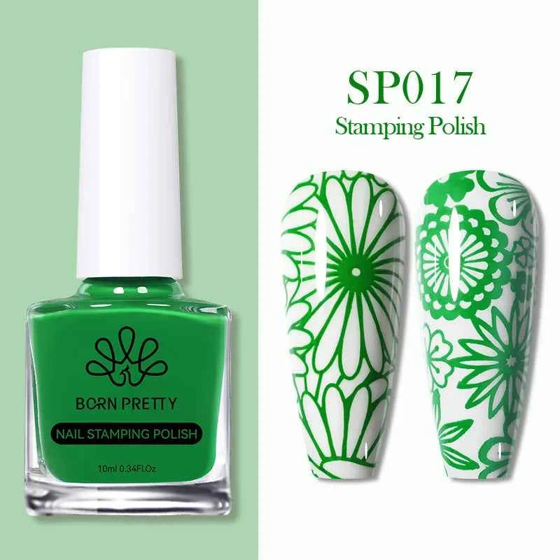 BORN PRETTY Stamping Nail Polish Set - Vibrant 10m Colors for Stunning Nail Art Designs