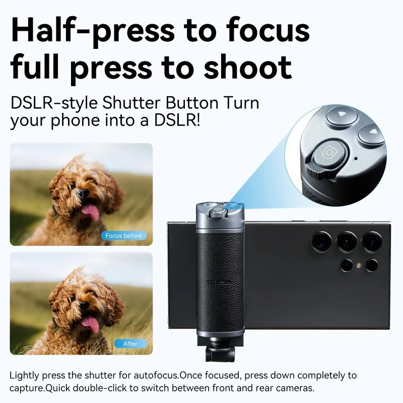 TELESIN Phone Camera Multi-function Selfie Handle Bluetooth Phone Stand Selfie stick Remote Control Adapter Grip Handle Holder