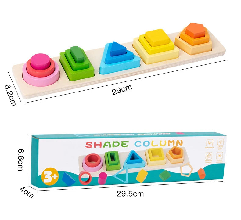 Montessori  Wooden Color Shape Cognitive Classification Matching Puzzle Children's Magnetic Fishing Learning Educational Toys