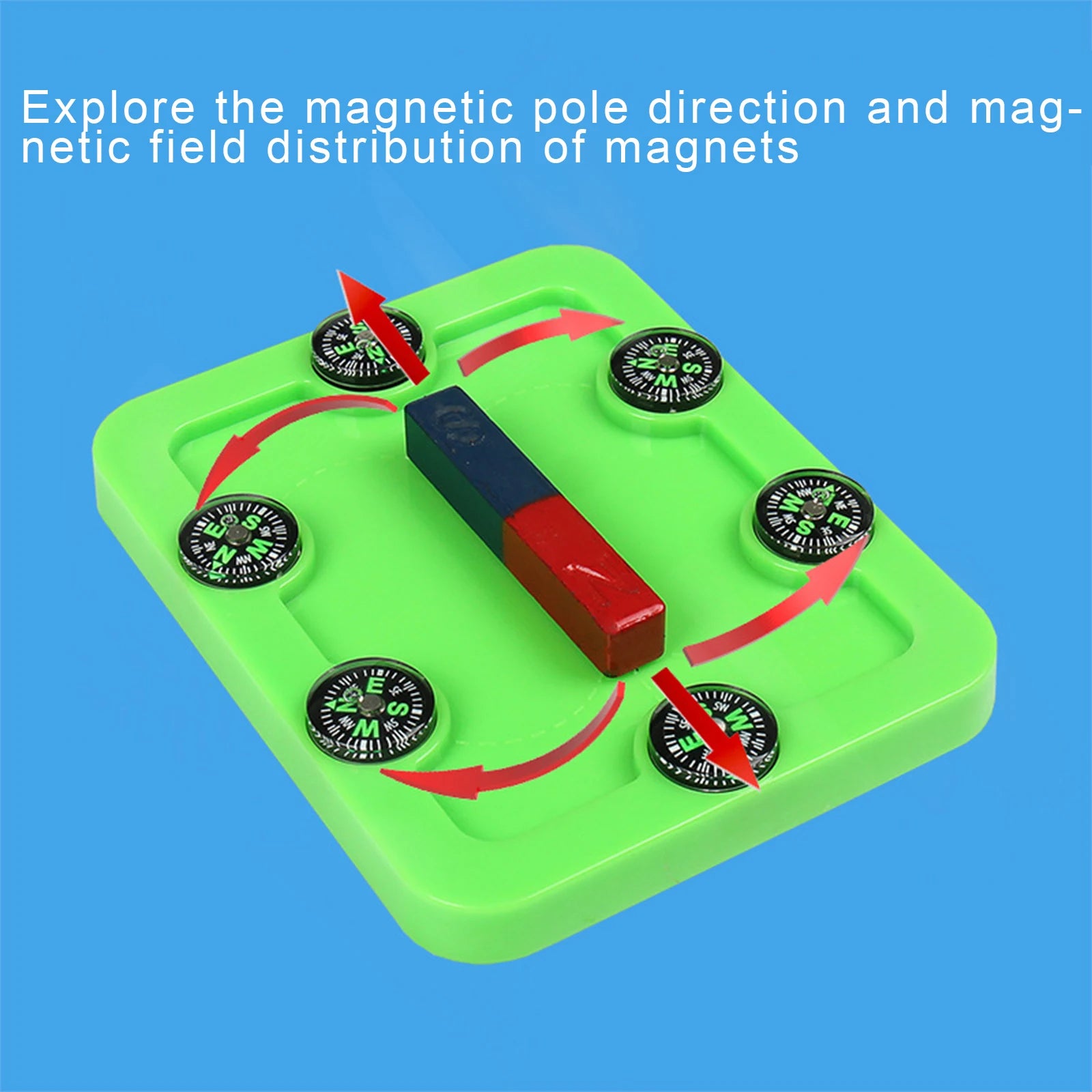 Science Magnet Set Basic Physics Principles Bar Ring Horseshoe Compass Children Educational Experiment Tools