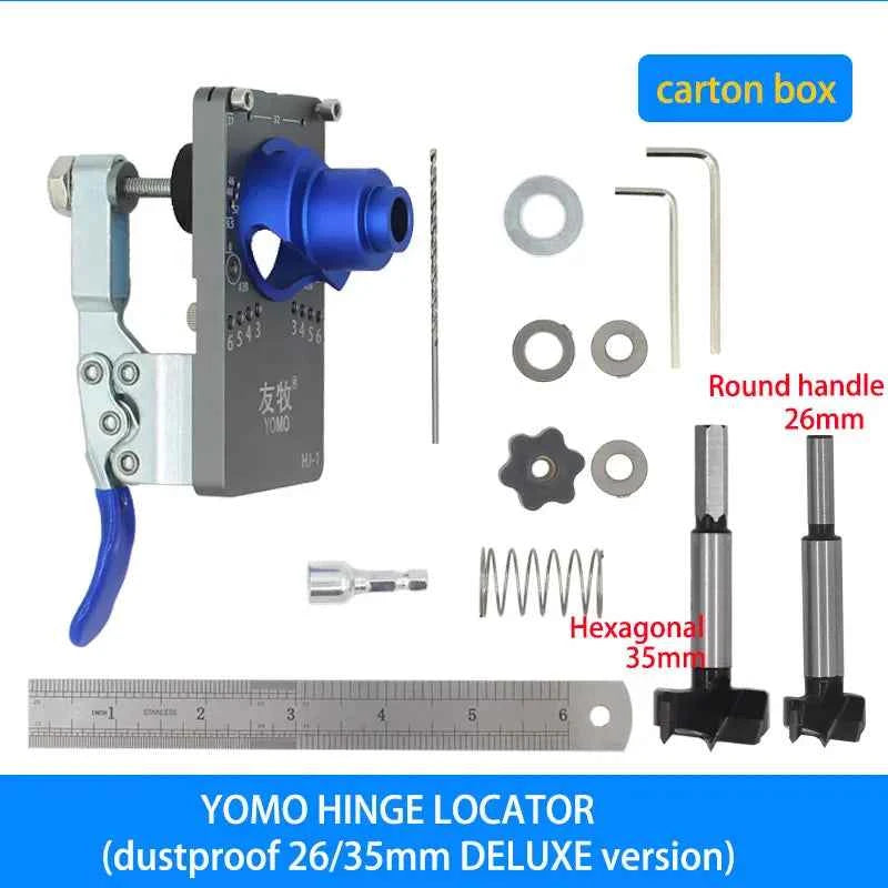 Woodworking Upgrade 35mm Concealed Hinge Jig Kit Hinge Boring Jig Drilling Guide Locator for Face Frame Cabinet Cupboard Tools