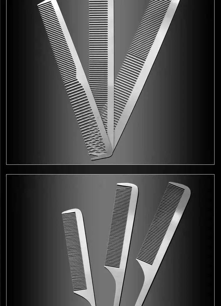 Titanium Steel Hair Comb - Ultra Thin, Anti-Static Design for Professional Barbers and Stylish Men