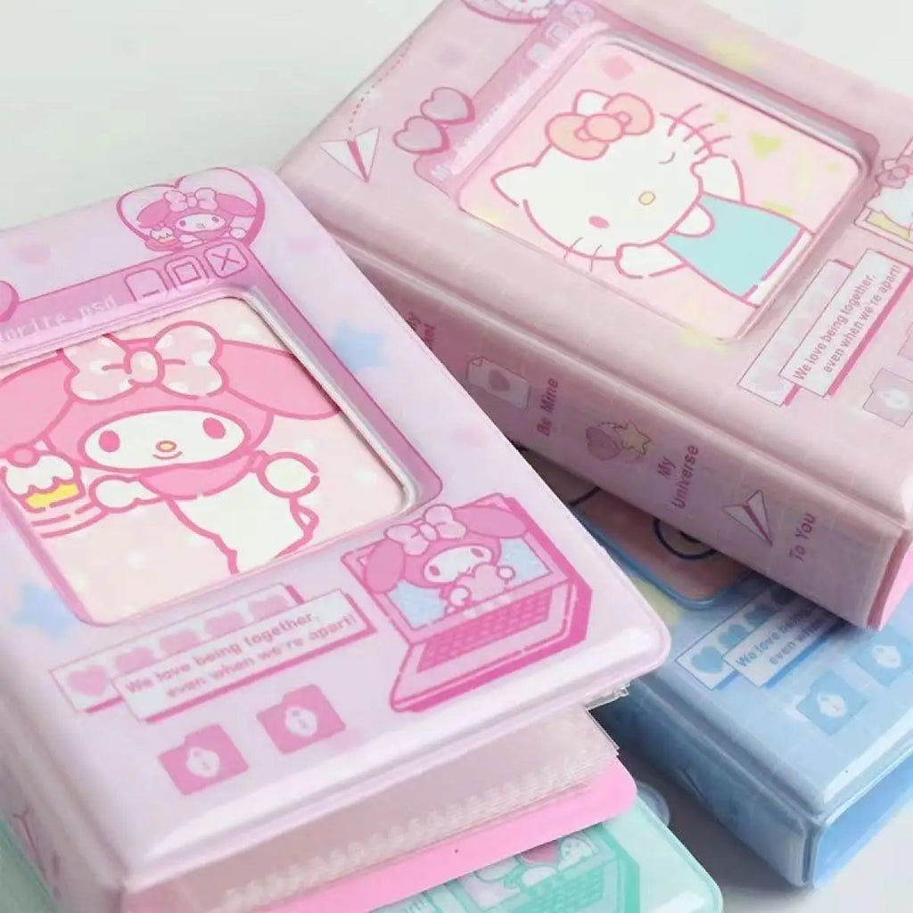 Hello Kitty Refillable Photo Album Cute Cartoon Design for Kpop Star Cards Collection Kawaii Memory Book with PVC Sleeves Gift