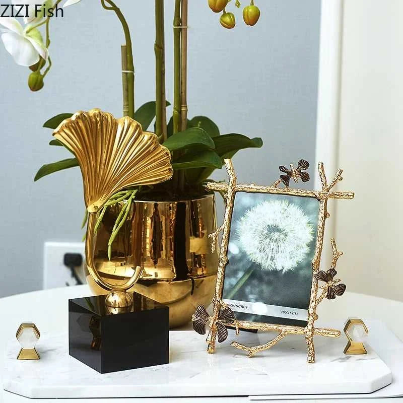 6/7/10Inch Nordic Vintage Metal Butterfly Photo Frame Family Portrait Nightstand Desktop Square Golden Picture Frames Home Decor The jack market .AU The jack market .AU Home $ 51 14:366#7 Inch