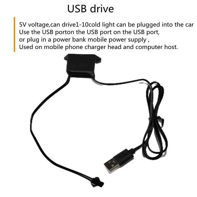 Car Ambient Lamp LED Neon Cold Light Auto Interior Mouldings Atmosphere Lights Refit Decoration Strips Shine Usb/Cigarette Drive