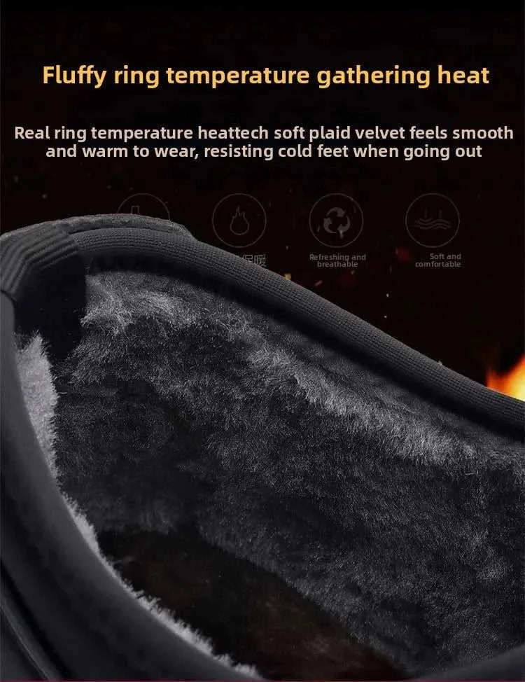 Men's Autumn Winter High Top Fleece Lined Casual Shoes Soft Bottom Breathable Versatile Slip Resistant Simple Style Leather Shoe The jack market .AU The jack market .AU Step Up Your Style: Trendy Shoes for Every Occasion! $ 63 14:173#Cotton shoes Black;200000124:200000364