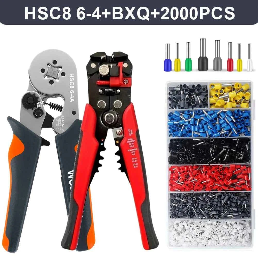 Wire Stripper Ferrule Crimping Tool HSC8 6-4/6-6 Electrical Crimper Plier For Wire End Crimp Tube Terminals Electrical Circuit