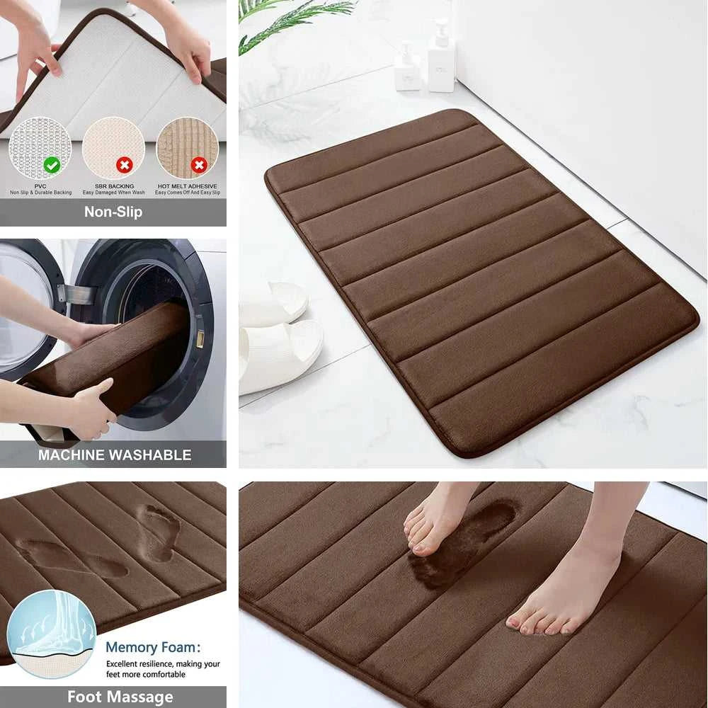 1/2/3Pieces Memory Foam Bathroom Mat Set Non-slip Bath Mat Super Absorbent Water Bathroom Floor Mat Machine Washable Toilet Rug The jack market .AU The jack market .AU $ 28 14:366#Navy;183:200007741#B 50x80CM