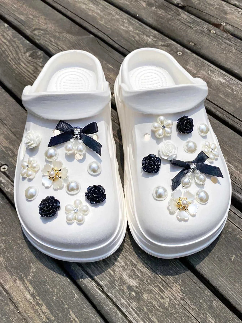 22 pieces of black ABS pearl bow, black rose, white diamond flower, rose, ABS pearl shoe buckle DIY decoration, multi-functional The jack market .AU The jack market .AU Step Up Your Style: Trendy Shoes for Every Occasion! $ 50 14:193#ABSheizzhdjie-22