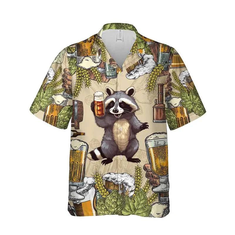 Funny Animal Raccoon 3D Print Beach Shirts For Men Procyon Lotor Lover Short Sleeve Bear Lapel Blouse Hawaiian Boy Button Tops The jack market .AU The jack market .AU Men Fashion $ 30 14:193#CS2024AT1802;5:100014064