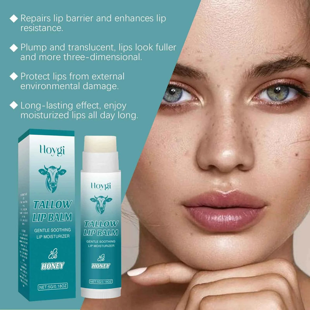 Nourish Tallow Lip Balm – Deep Moisturizing Care for Soft, Plump Lips, Gentle Exfoliation & Reduced Lip Lines