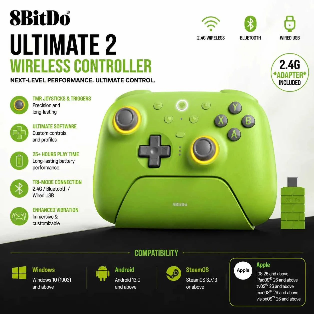 8BitDo Ultimate 2 Wireless 2.4G Game Controller Gamepad Joystick with Charging Dock for PC Windows Steam Android Game Accessory The jack market .AU The jack market .AU Accessories Electronics $ 119 14:29#White;200000828:201589808#Ultimate 2