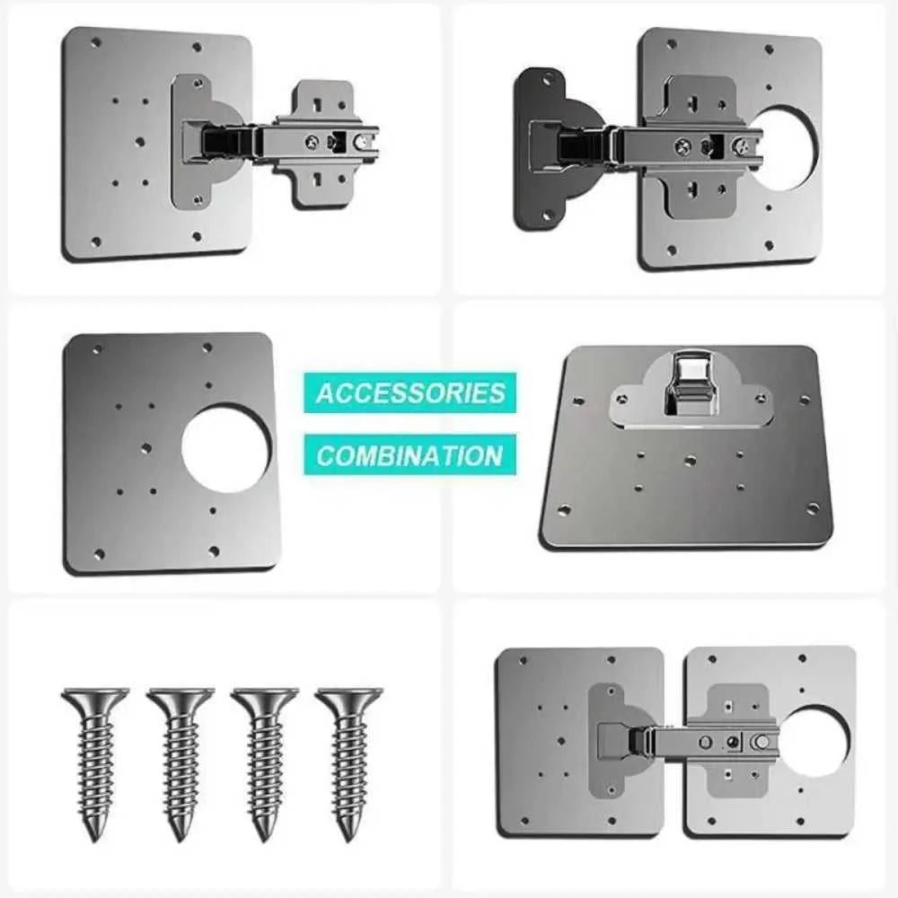 Stainless Steel Kitchen Cabinet Hinge Repair Plate Silver with 4 Screws Furniture Drawer Hinge Fixing Plate Easy to install The jack market .AU The jack market .AU Home $ 50 <none>