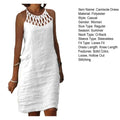 Women Sexy Dress White Hollow Lace Dress Short Sleeve Loose Midi Dresses 2025 Summer Casual Women's Casual Dress Vestidos Robe